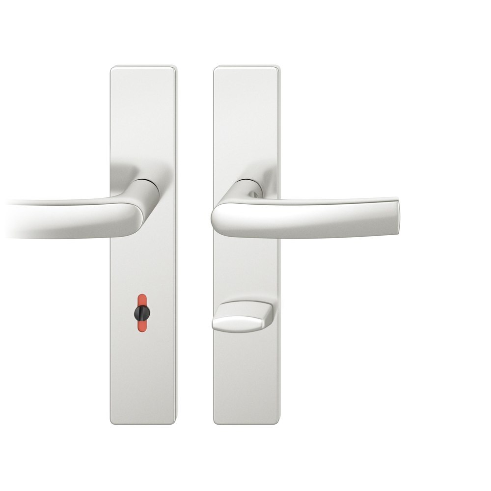 FSB Drückergarnitur mit Langschild 12 1015, VK 7, eckig, mit Nocken, Aluminium