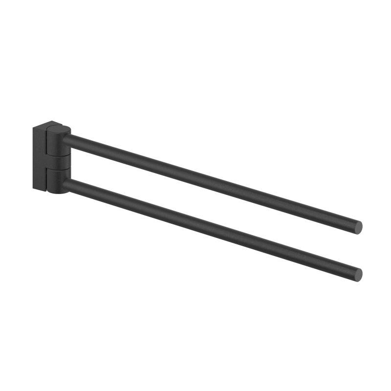 Toilettenpapierhalter, Handtuchstange, doppelte Stange, schwarze Oberfläche, Wandmontage
