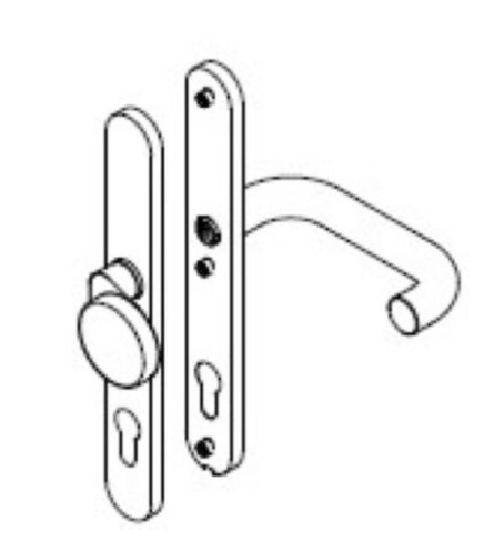 BKS FH Wechselgarnitur mit Langschild RONDO B-72340, oval, EV1-Optik