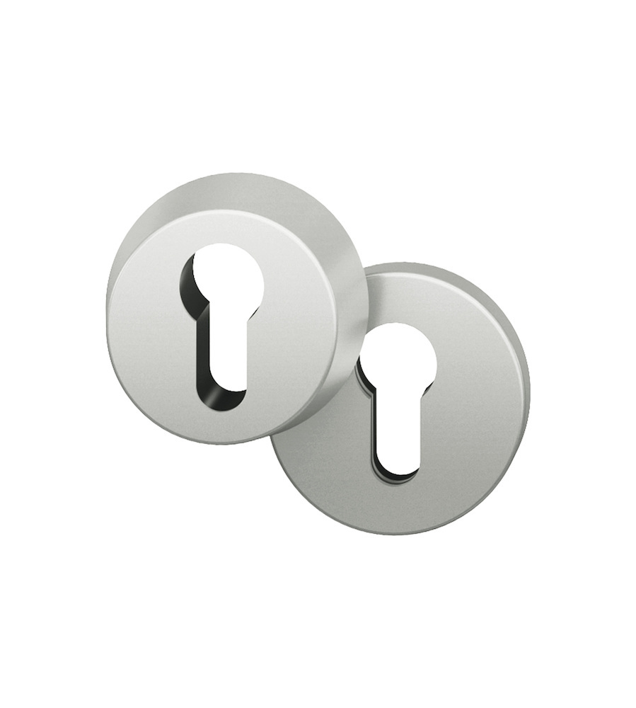 FSB Schutzrosetten-Satz 73 7392, aufliegend, rund, 10mm, ohne Zylinderabdeckung/Profilzylinder gelocht, ähnlich RAL 9010 farbig kunststoffbeschichtet, Türstärke 67 - 69mm, Durchmesser Rosette (außen) 53mm