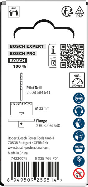 Produktbild Verpackung, Pilotbohrer, Bohrwerkzeug, Metallbearbeitung, Bosch, Werkzeug