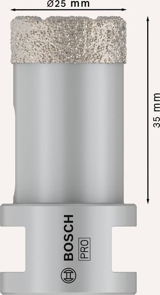 Bosch PRO Core Cutter dry, 25 x 35 x 22,23 mm