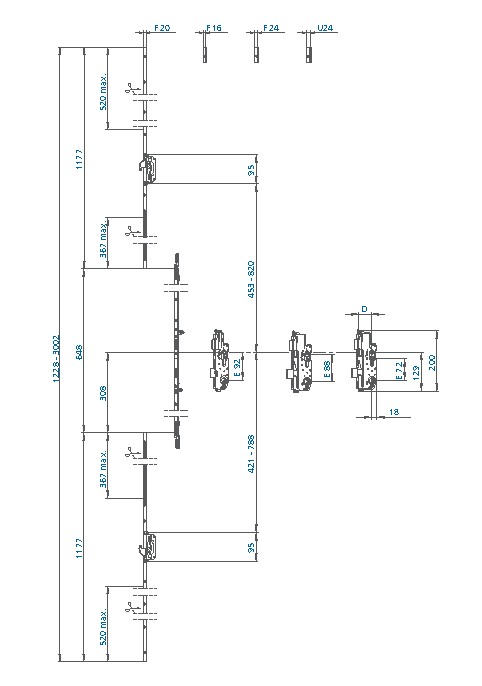 Scharnier, Küchenarmatur, Montageplan, Maße, Bauzeichnung