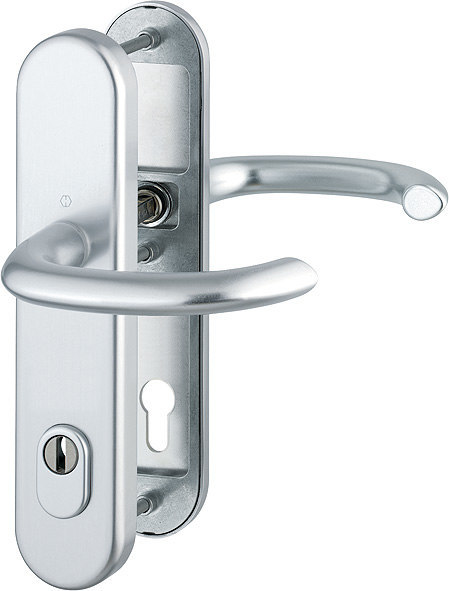 HOPPE FH AP Schutz-Drückergarnitur Marseille mit Langschild FS-1138F/3332ZA/3310, Aluminium