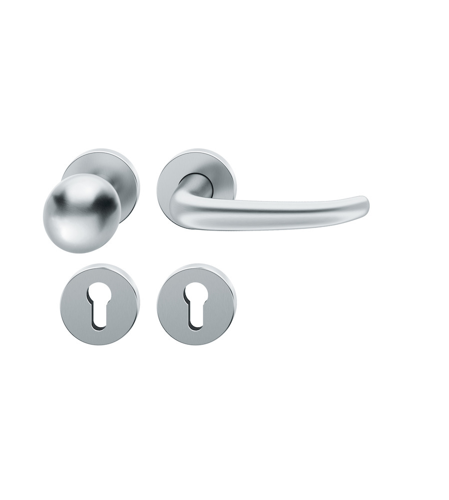 FSB Wechselgarnitur mit Rosetten 72 1023, AGL3, rund, VK 8 mm, Knopf 0802, Edelstahl