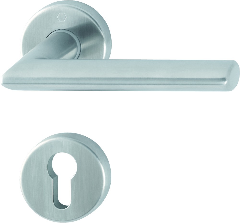 HOPPE Drückergarnitur Stockholm mit Rosetten E1140Z/42KV/42KVS, Edelstahl