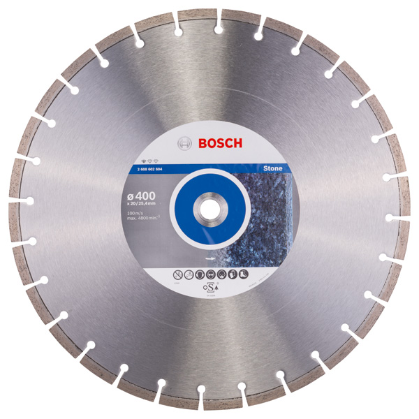 Bosch Diamanttrennscheibe Standard for Stone, 400 x 20,00/25,40 x 3,2 x 10 mm, 1er-Pack