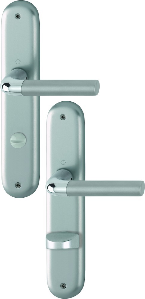 HOPPE Drückergarnitur Bremen mit Langschild1505/273P, Aluminium