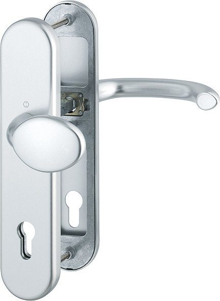 HOPPE Schutz-Wechselgarnitur Marseille mit Langschild 76G/3331/3410/1138, 10/92 mm, Aluminium