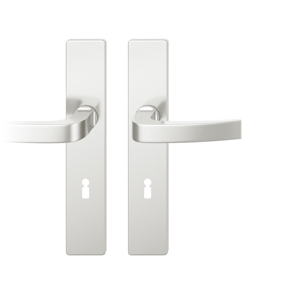 FSB Drückergarnitur mit Langschild 12 1163, VK 8, eckig, mit Nocken, Aluminium