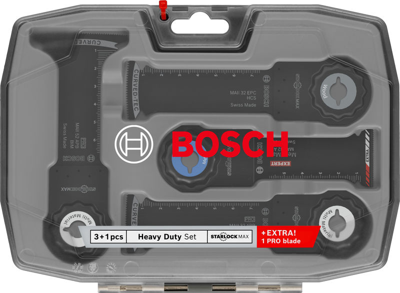 Produktbild Verpackung, Tritum-Lasermaß, Bahndungswerkzeug, Schraubendreher, Messwerkzeug, Bosch-Set