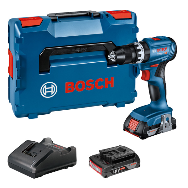 Bosch Akku-Schlagbohrschrauber GSB 18V-45, 2 x Akku GBA 18V 2.0Ah in L-BOXX