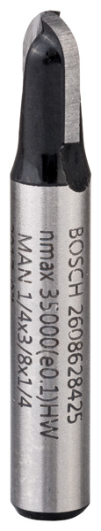 Bosch Hohlkehlfräser, 1/4-Zoll, R1 3,2 mm, D 9,5 mm, L 9,2 mm, G 40 mm