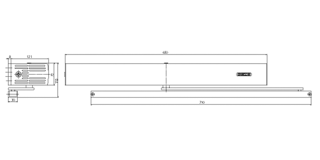 GEZE Drehtürantrieb Slimdrive EMD Masszeichnung
