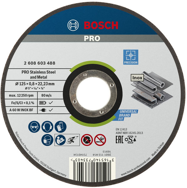 Bosch PRO Stainless Steel and Metal Trennscheibe, 125 x 0,8 x 22,23 mm