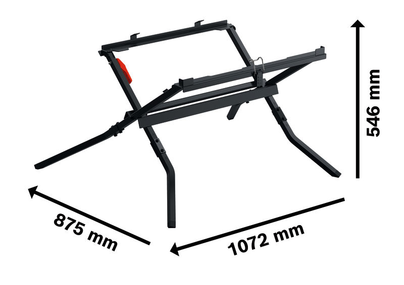 Bild der Produktabmessungen, Fahrradständer, Hebebühne, Klappbar, Stahl, Metall