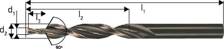 Mehrfasenstufenbohrer mit zylindrischem Schaft, 90° Durchgangsloch, GÜHRING