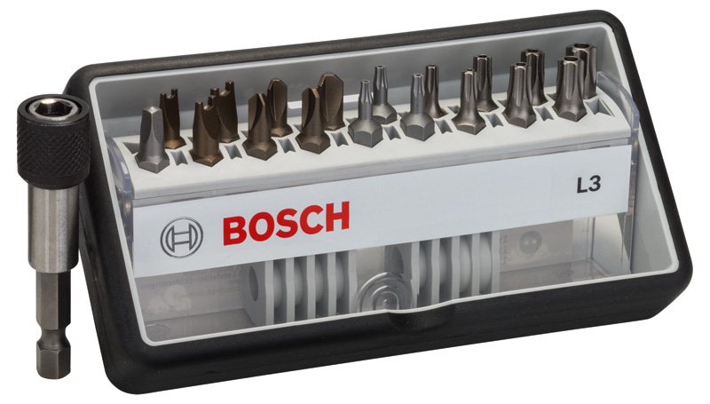 Bosch 18+1-tlg, Schrauberbit-Set Robust Line L Extra-Hart, 25 mm, Sicherh. Bits