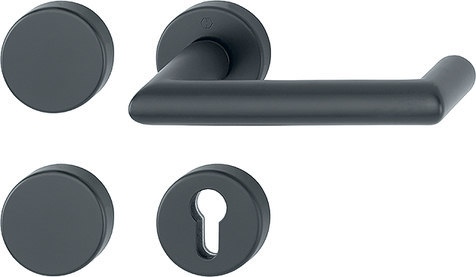 HOPPE FH Standflügelgarnitur Rotterdam mit Rosetten FS-1401/42H/42HS, Aluminium