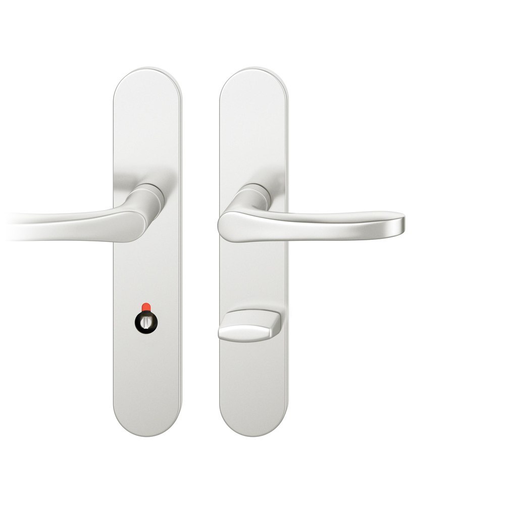 FSB Drückergarnitur mit Langschild 72 1106, oval, AGL3, Aluminium