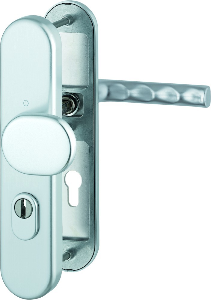 HOPPE FH-Schutz-Wechselgarnitur mit Langschild Hamburg FS-86G/3332ZA/3310/1700, Aluminium