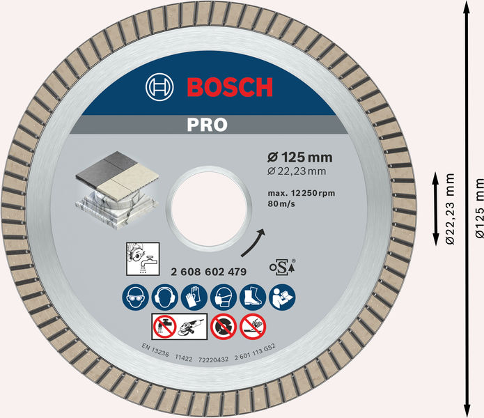 Bosch PRO Ceramic Diamanttrennscheibe, 125 x 22,23 mm