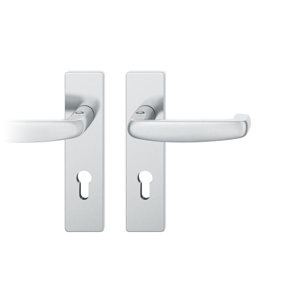 FSB Drückergarnitur mit Kurzschild 72 1159, AGL 3, Edelstahl