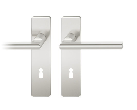 FSB Drückergarnitur mit Kurzschild 12 1035, VK 8, eckig, mit Nocken, Edelstahl