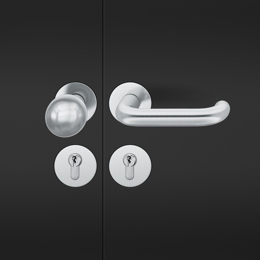 FSB FH Wechselgarnitur mit Rosetten 79 1146, Knopf 0 802, AGL3, VK 9, rund, flächenb., Edelstahl