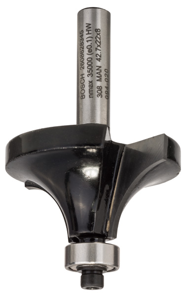 Bosch Abrundfräser, 8 mm, R1 15 mm, L 22 mm, G 66 mm