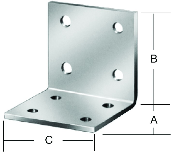Winkelverbinder VORMANN AUGUST leicht gleichschenklig, Edelstahl blank