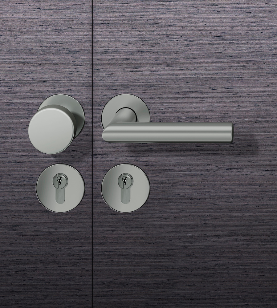 FSB FH Wechselgarnitur mit Rosetten 76 1076, VK 9, rund, Knopf 0802, Aluminium