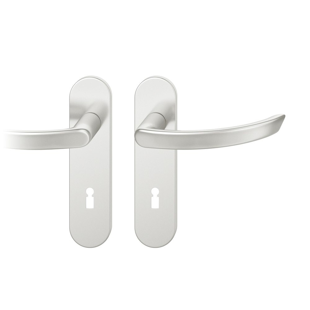 FSB Drückergarnitur mit Kurzschild 12 1119, VK 8, oval, mit Nocken, Aluminium