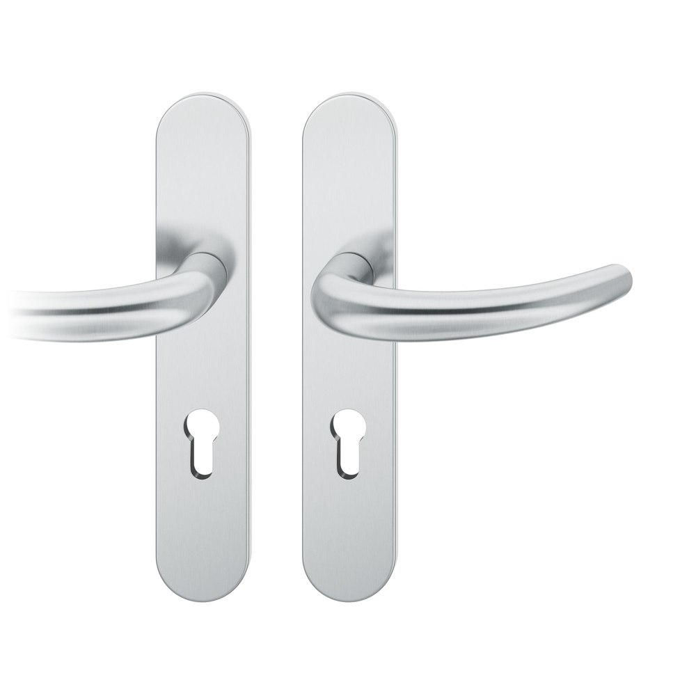 FSB Drückergarnitur mit Langschild 12 1160, VK 8, oval, mit Nocken, Edelstahl