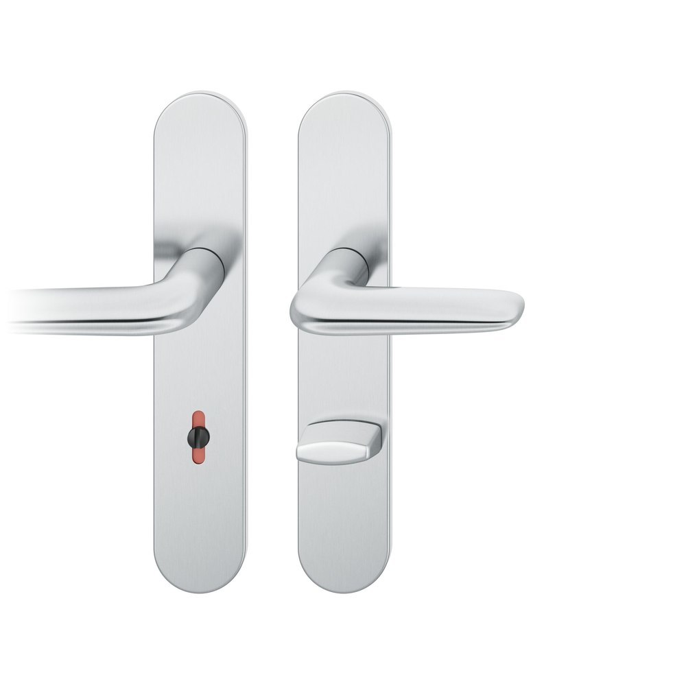 FSB Drückergarnitur mit Langschild 12 1291, VK 8, oval, mit Nocken, ZT, Edelstahl