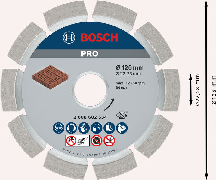 Bosch PRO Mortar Diamanttrennscheibe, 125 x 22,23 mm