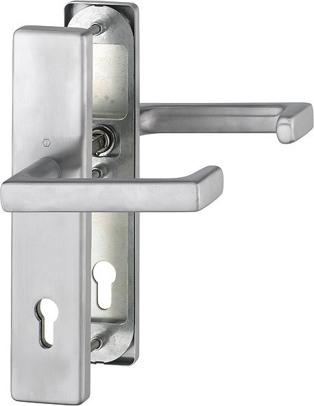 HOPPE FH Schutz-Drückergarnitur Detroit mit Langschild FS-E1644F/2221/2210, Edelstahl