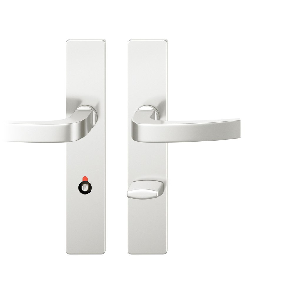 FSB Drückergarnitur mit Langschild 72 1163, eckig, AGL3, Aluminium