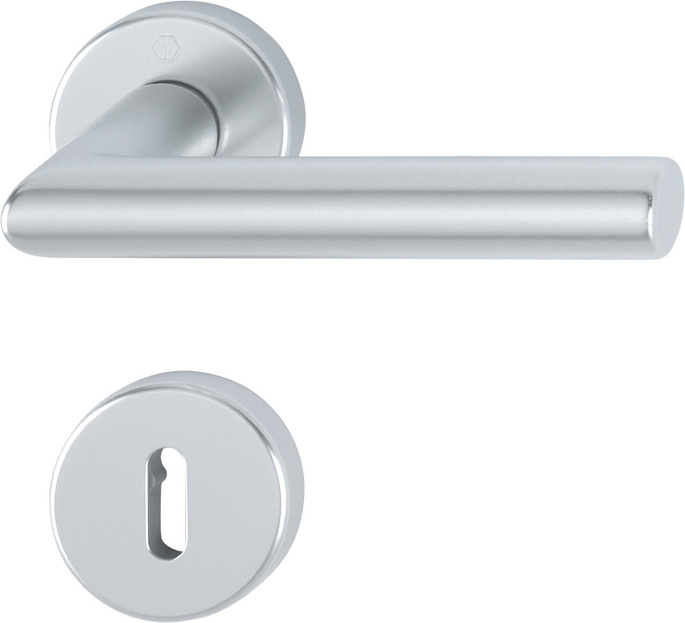 HOPPE Drückergarnitur mit Rosetten Amsterdam 1400/42KV/42KVS, Aluminium