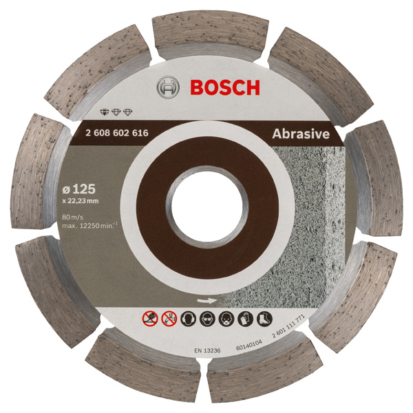 Bosch Diamanttrennscheibe Standard for Abrasive, 125 x 22,23 x 6 x 7 mm