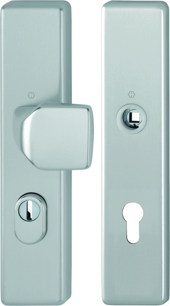 HOPPE Schutz-Wechselgarnitur mit Langschild 61G/2222ZA/2210, ohne Lochteil, 8/72 mm, Aluminium