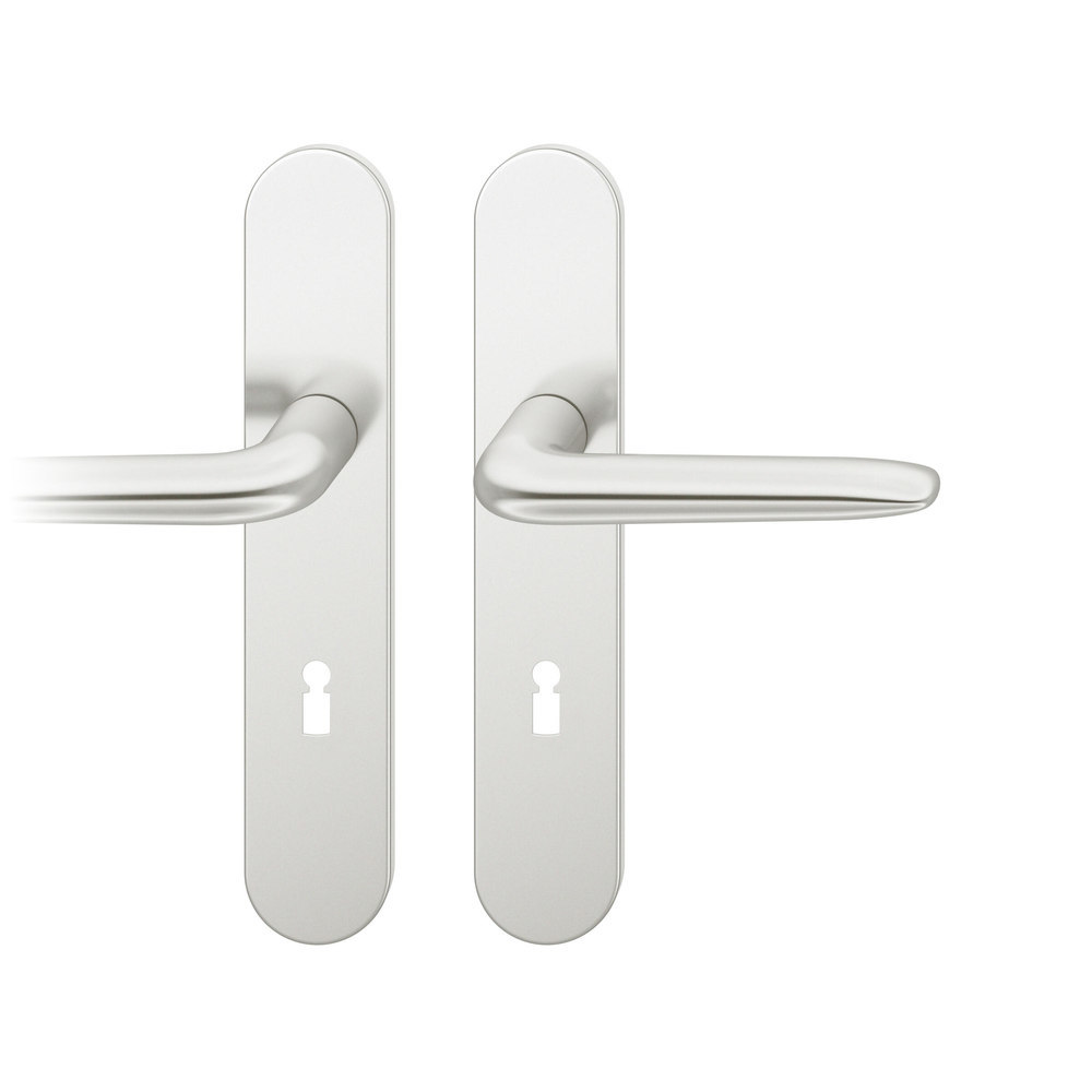 FSB Drückergarnitur mit Langschild 12 1292, VK 8, oval, mit Nocken, ZT, Aluminium