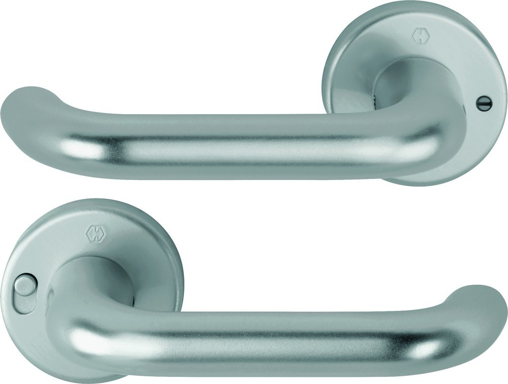 Türgriff, Türdrücker, Metallgriff, rundes Rosett, Silberfarbengriff