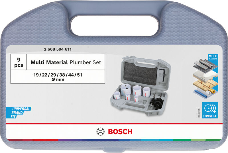Produktbild Verpackung, Plumber-Set, Multi-Material, 9-teile, Rohrzange?