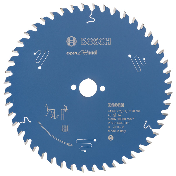 Bosch Kreissägeblatt Expert for Wood, 190 x 20 x 2,6 mm, 48