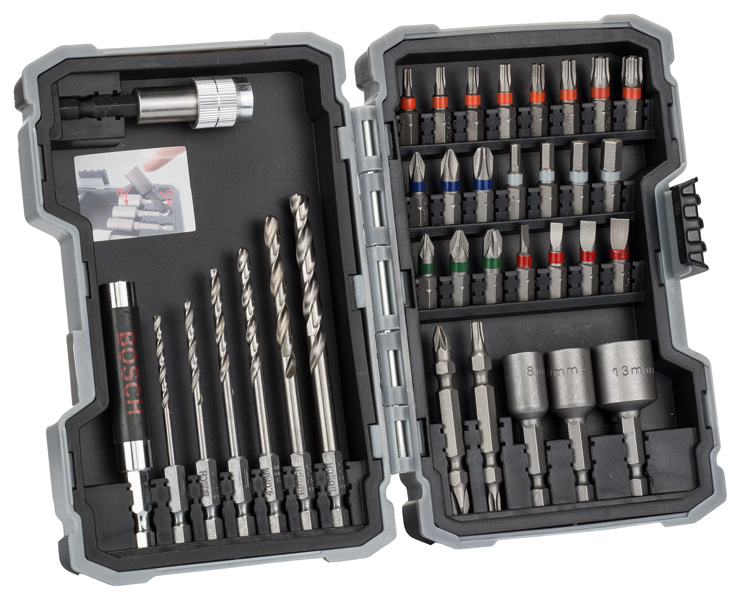 Bosch Bitset mit Metallbohrern und Extra Hard-Schrauberbits, 35-teilig