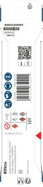 Produktbild Verpackung, Zylindrisches Werkzeug, Motorteile, BOSCH-Verpackung, Barcode, QR-Code