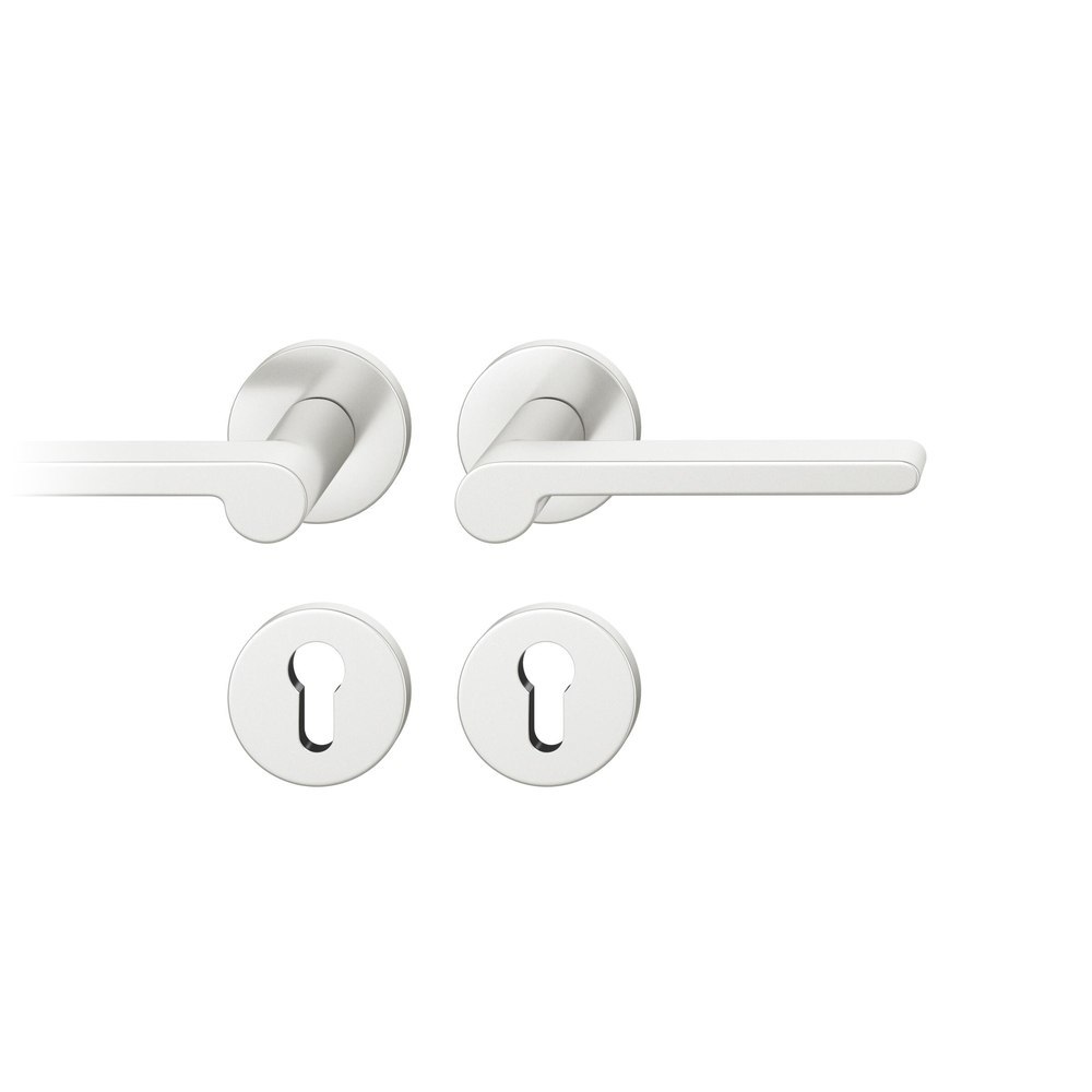 FSB Drückergarnitur mit Rosetten 12 1021, ASL, rund, VK 7 mm, mit Nocken, Aluminium