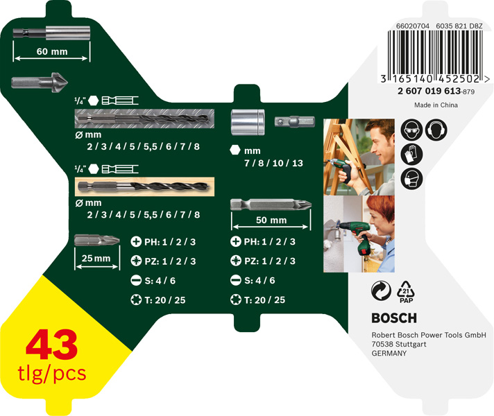 Bosch 43-teilig Sechskantbohrer X-Line-Set