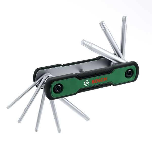 Produktbild Lieferumfang, Schraubendreher-Satz, Inbusschlüssel, Torx, Metall, grün-schwarz